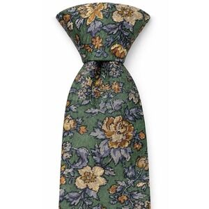 DANIEL CRAIG Green‎ Florals 56" - MADE IN ITALY PURE SILK NECK TIE Hand Made Tie